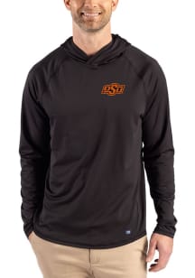 Cutter and Buck Oklahoma State Cowboys Mens Black Prospect Eco Big and Tall Hooded Sweatshirt
