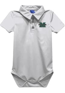 Vive La Fete Marshall Thundering Herd Baby White Team Short Sleeve One Piece Polo