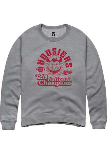 Summit Sportswear Indiana Hoosiers Mens Graphite Vintage 2025 National Champions Long Sleeve Crew..
