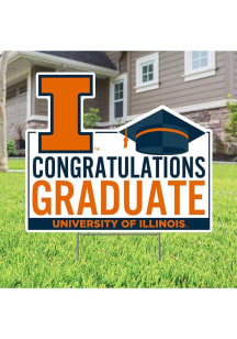 Illinois Fighting Illini Congratulations Graduate Yard Sign - White