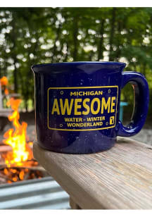 Michigan License Plate 15 oz. Ceramic Mug - Blue
