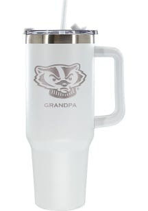 The Memory Company Wisconsin Badgers Grandpa 40oz Stainless Steel Tumbler - White