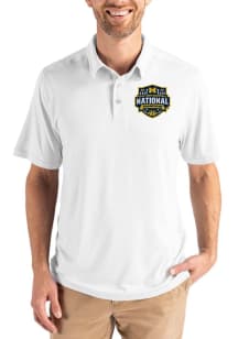 Cutter and Buck Michigan Wolverines Mens White 2026 MBB Champions Coastline Eco Short Sleeve Polo