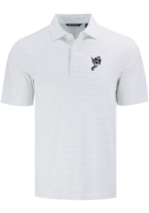 Cutter and Buck Auburn Tigers Mens White Football Fine Line Football Aubie Short Sleeve Polo