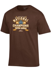 Champion Western Michigan Broncos Brown 2025 National Champions Jersey Short Sleeve T Shirt