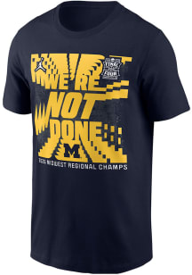 Nike Michigan Wolverines Navy Blue 2026 NCAA Men's Basketball Midwest Regional Champions Locker Ro..