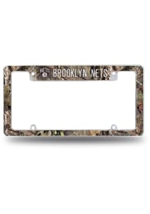 Brooklyn Nets Camo Mossy Oak All Over Chrome License Plate Frame - White