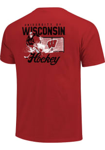 Wisconsin Badgers Red Hockey Goal Short Sleeve T Shirt