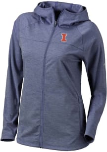 Columbia Illinois Fighting Illini Womens Navy Blue Heat Seal Omni Wick Half Shot Long Sleeve Full..