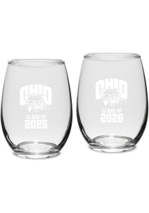 Ohio Bobcats Class of 2026 Stemless Wine Set Stemless Wine Glass - White