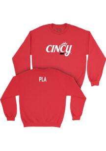 Staci Pla  Campus Ink Cincinnati Bearcats Youth Red NIL Legacy Long Sleeve Crew Sweatshirt