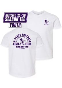 Summit Sportswear K-State Wildcats Youth White Stripe The Stadium Short Sleeve T-Shirt