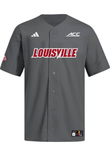 Adidas Louisville Cardinals Mens Dark Grey Replica Baseball Jersey