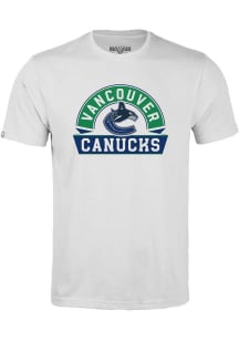 Levelwear Vancouver Canucks Youth White Richmond Jr Banner Arch Short Sleeve T-Shirt
