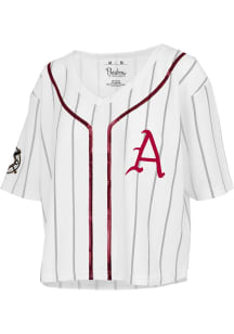 Pressbox Arkansas Razorbacks Womens White Spirit Short Sleeve T-Shirt
