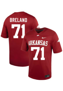 Malachi Breland  Nike Arkansas Razorbacks Cardinal Red NIL Name And Number Football Jersey