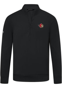 Levelwear Ottawa Senators Mens Black Upright 3D Embroidered Patch Long Sleeve Qtr Zip Pullover