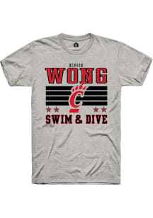 Benson Wong Cincinnati Bearcats Ash NIL Striped Short Sleeve Player T Shirt