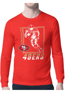 Starter San Francisco 49ers Red Grid Long Sleeve T Shirt