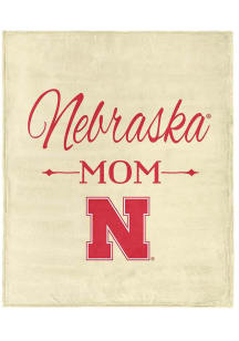 Nebraska Cornhuskers Mom Silk Touch Fleece Blanket - White