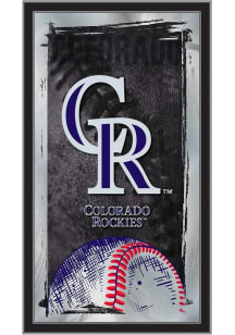 Colorado Rockies Baseball Hanging Back Bar Mirror