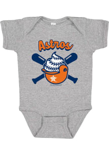 Houston Astros Baby Grey Ice Cream Helmet Short Sleeve One Piece