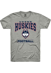 Summit Sportswear UConn Huskies Grey Football Short Sleeve T Shirt