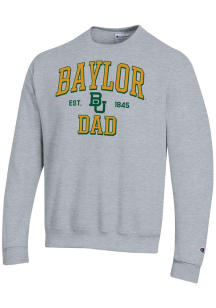 Champion Baylor Bears Mens Grey Est Date Dad Powerblend Long Sleeve Crew Sweatshirt