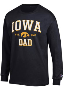 Champion Iowa Hawkeyes Black Est Date Dad Jersey Long Sleeve T Shirt