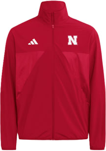 Adidas Nebraska Cornhuskers Mens Red Tiro Tech Long Sleeve Zip