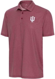 Antigua Indiana Hoosiers Mens Crimson Trellis Short Sleeve Polo