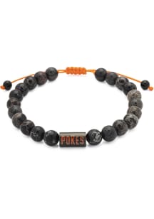 Oklahoma State Cowboys Stainless Steel Beaded Thread Mens Bracelet
