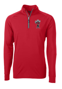 Cutter and Buck Texas Tech Red Raiders Mens Red Adapt Knit Long Sleeve Qtr Zip Pullover
