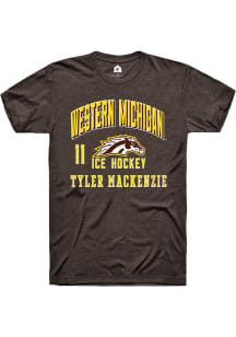 Tyler Mackenzie Western Michigan Broncos Brown NIL Arch Logo Short Sleeve Player T Shirt