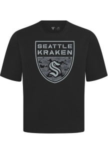 Levelwear Seattle Kraken Black Signature Knit Buckler Short Sleeve Fashion T Shirt