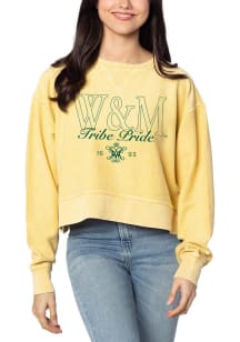 William & Mary Tribe Womens Gold Corded Boxy Crew Sweatshirt