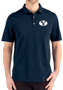 Cutter and Buck BYU Cougars Navy Blue Advantage Refresh Pique Big and Tall Polo