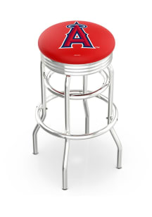 Los Angeles Angels Double-Ring Swivel Chrome Pub Stool - Silver