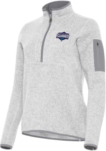 Antigua Greensboro Swarm Womens Grey Heather Fortune Qtr Zip