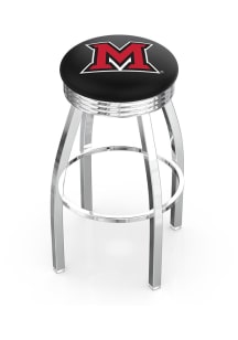 Miami RedHawks 3 Ring Chrome Seat Pub Stool - Silver