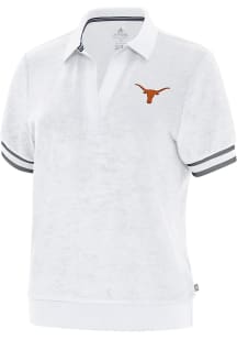Antigua Texas Longhorns Womens Navy Blue Favorite Short Sleeve Polo Shirt