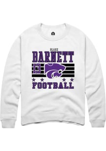 Blake Barnett K-State Wildcats Mens White Football NIL Striped Player Crew