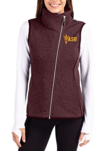Cutter and Buck Arizona State Sun Devils Womens Maroon Mainsail Asymmetrical Vest