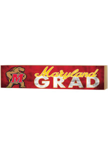 KH Sports Fan Maryland Terrapins 3x13 Block Sign Grad Sign - Red