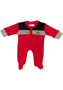 Ohio State Buckeyes Baby Red Stripe Loungewear One Piece Pajamas