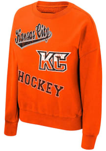 Colosseum Kansas City Mavericks Womens Orange Portia Crew Sweatshirt