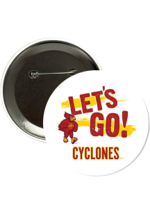 Iowa State Cyclones 3" Lets Go Button - Cardinal