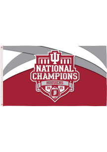 Indiana Hoosiers 2025 CFP National Champions 3x5 Silk Screen Grommet Flag - Crimson