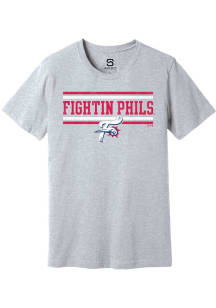Summit Sportswear Reading Fightin Phils Grey Double Bars Short Sleeve T Shirt