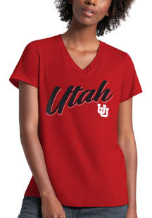 Utah Utes Womens Red Field Short Sleeve T-Shirt